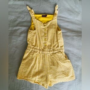 Sunny yellow/white 100% cotton Toddler girl romper by French Brand Sergent Major